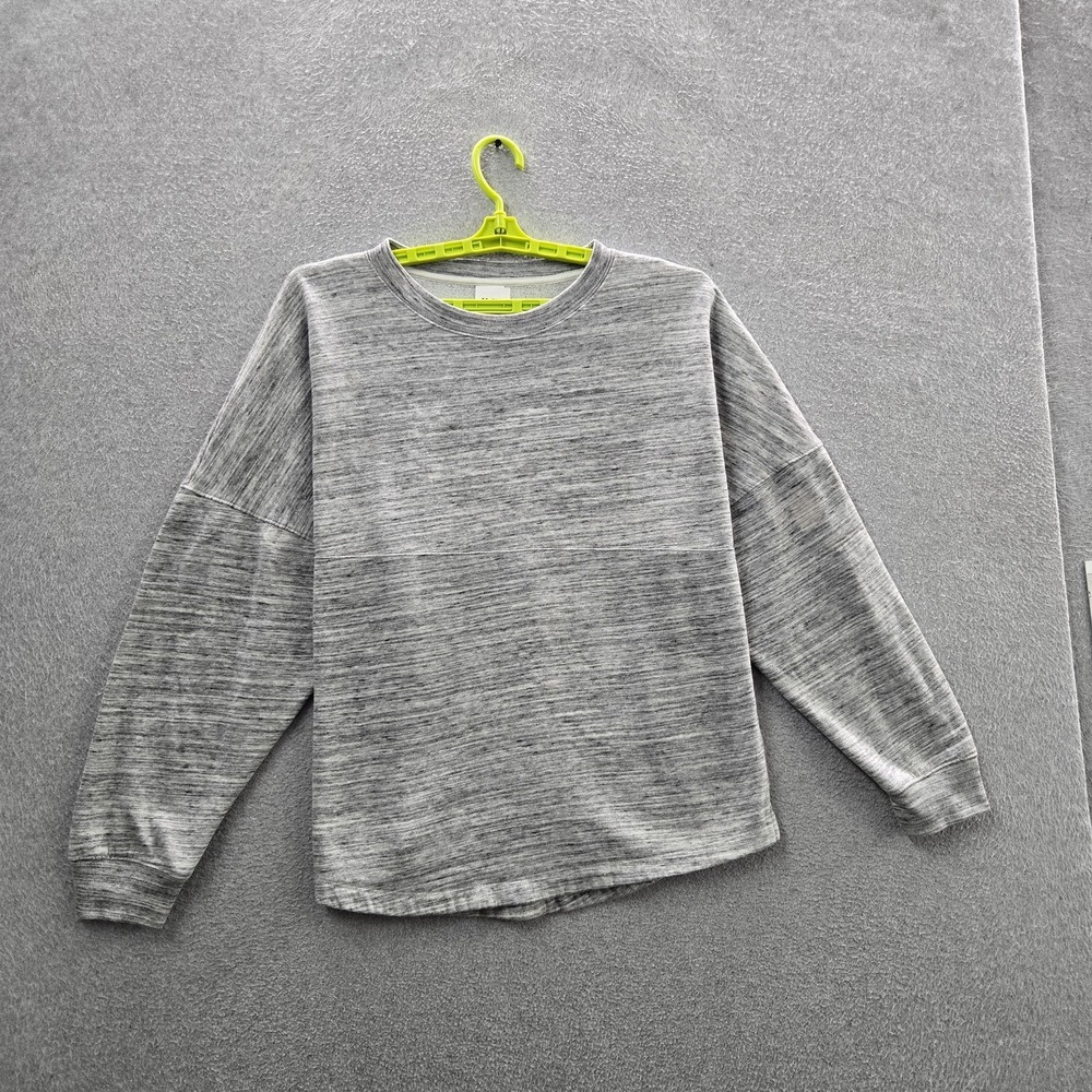 PINK Victoria's Secret Women Sweatshirt L Gray Fleece Lettering Logo Long Sleeve